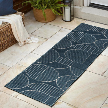Nordby Geometric Arch Scandi Striped Area Rug
